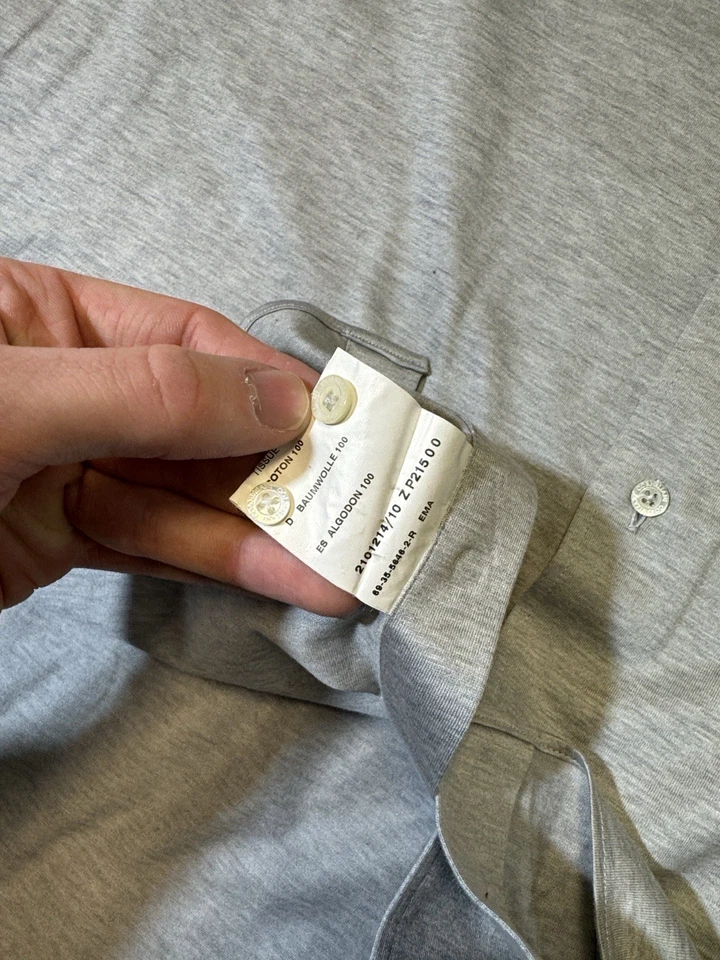 Corneliani Hombres 16 41 Gris Jersey Sólido Algodón Suave Vestido Camisa Usada en Excelente Condición Foto 4 de 4