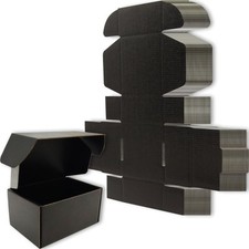6x4x3 inches Small Shipping Boxes Set of 50 - Black Mailer Corrugated Cardboa...