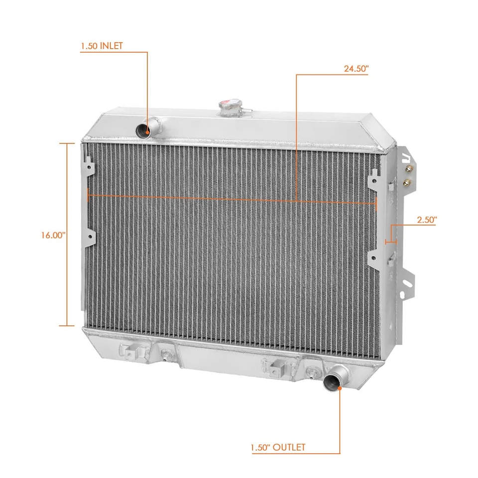 Radiador de carreras de rendimiento de 3 filas de aluminio completo Fairlady 75-78 Datsun 280Z Foto 3 de 4