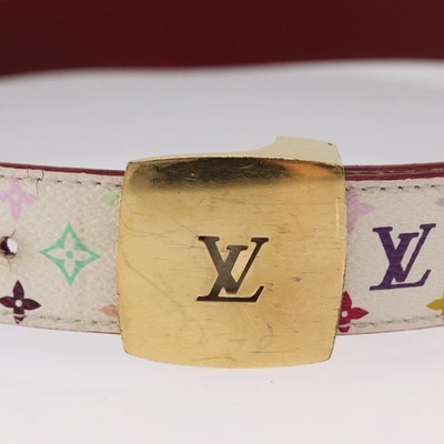 LOUIS VUITTON Multicolor Ceinture Carre LV Cut Belt White LV  display picture 2