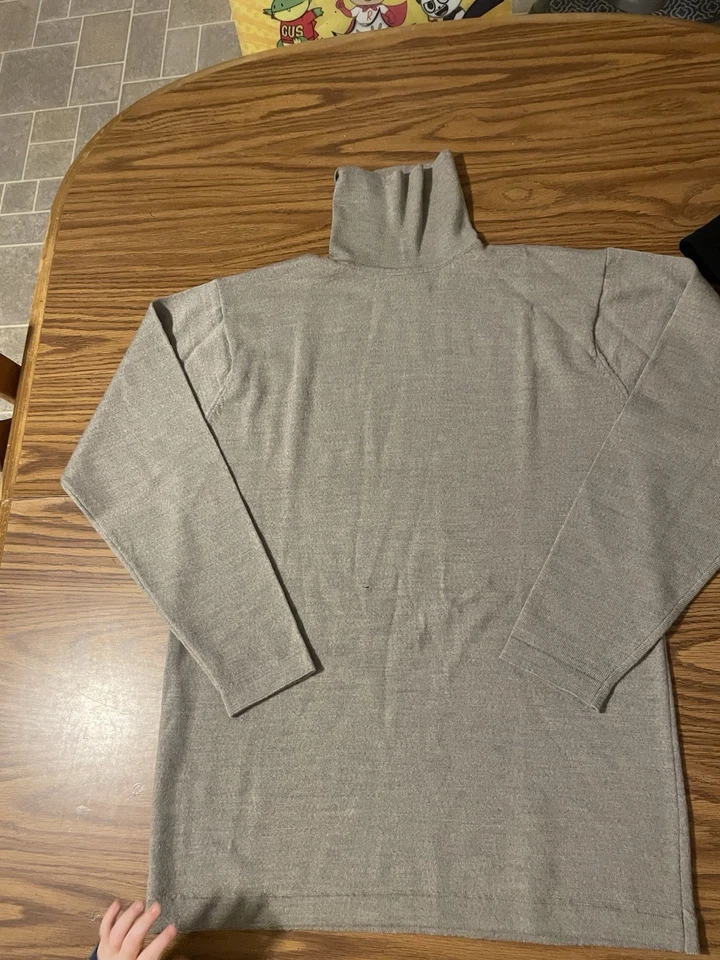 Lote de 2 Camisas Para Hombre Manga Larga Cuello Alto Lana/Algodón Estructura Puritana Talla L Foto 3 de 4