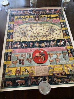 Vintage 1933 Jo Mora Sweetheart of the Rodeo Evolution of the Cowboy Poster 2nd