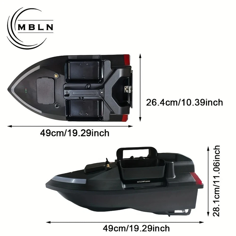 Bateau Amorceur Pêche GPS 500m 12000mAh 2KG NEUF EMBALLÉ - Bild 4 von 4