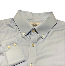 Charles Tyrwhitt Mens 18/35 Non Iron Classic Fit NEW Long Sleeve Shirt Blue