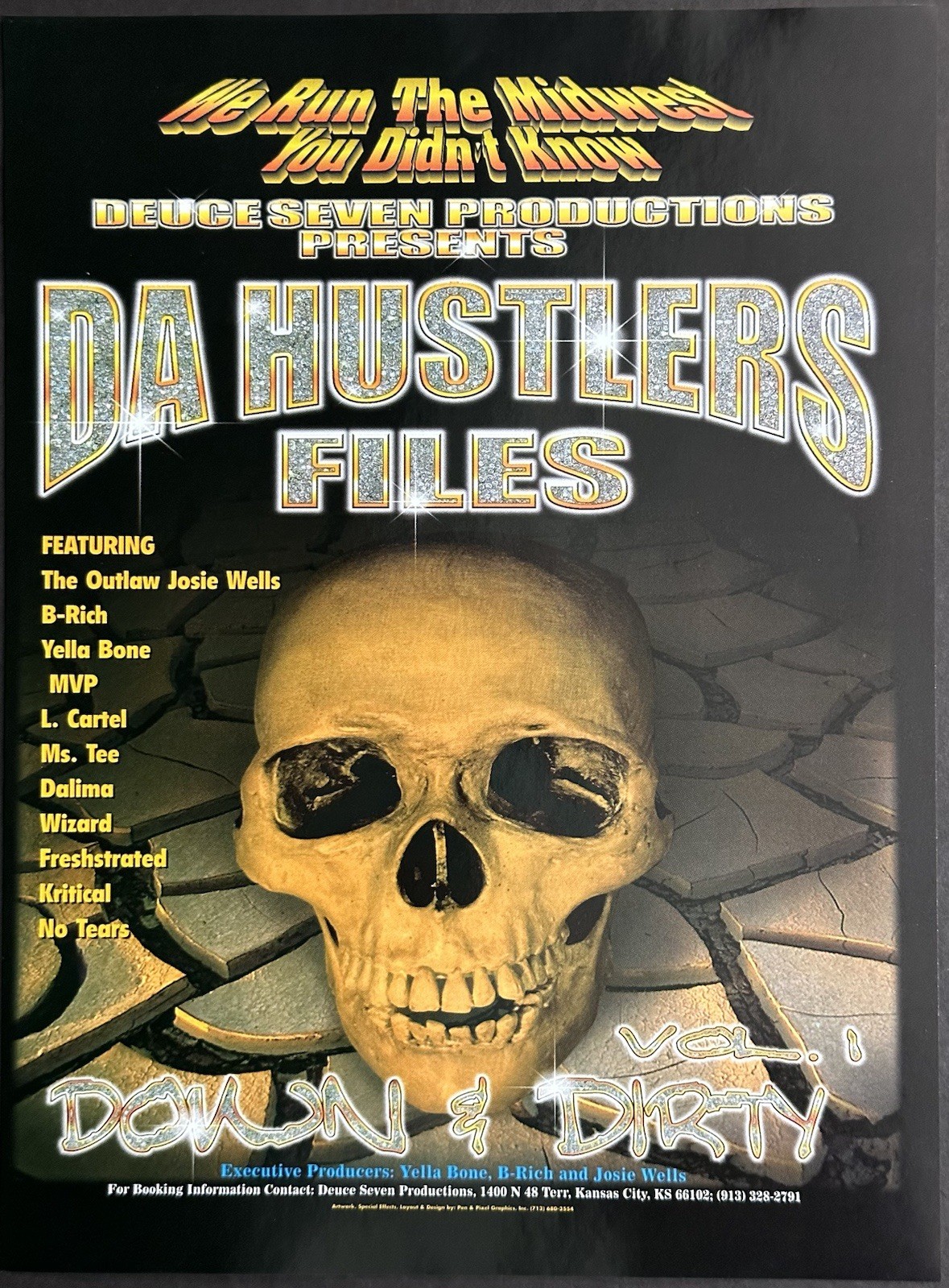 8.5x11 OG Rap Promo Ad Poster Da Hustlers Files Kansas City KS Yella Bone B-Rich
