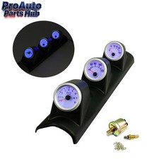 52mm Car Triple Gauge Kit 3in1 Tachometer Rpm Water Temp Oil Pressure 12v