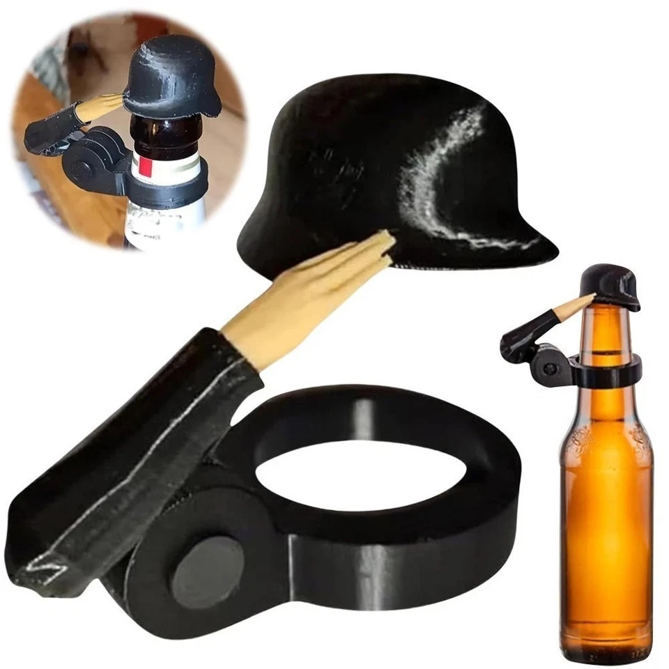 3X Bierflaschenverschluss Bierhelm Lustiger Helm für Bierflaschen Soldat Salute  - Bild 3 von 3