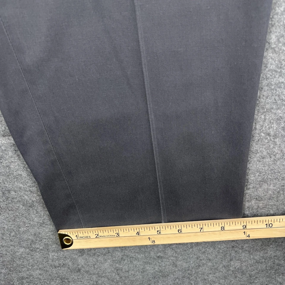 Pantalones Haggar Para Hombre 38x34 Gris Calce Clásico Premium Sin Hierro Caqui Elástico Chino Foto 4 de 4