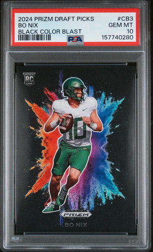 Bo Nix [Black] #CB-3 2024 Panini Prizm Draft Picks Color Blast card