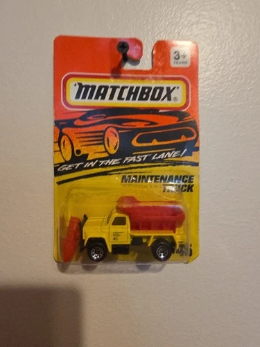 Vintage Matchbox Fast Lane Maintenance Truck #45 Yellow 1/64 Airport 1998