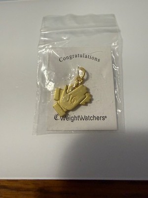 Weight Watchers 16 Weeks Congratulations Achievement Charm Pendant GoldTone Hand