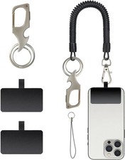 Anti Theft Phone Strap Tether Lanyard with Patch  Leash 2 Black 1