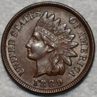 About Uncirculated 1889 Indian Head Cent, Razor-Sharp w/ Lots of Luster.