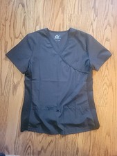 GK Scrub Top Size Small Women's V Neck Black