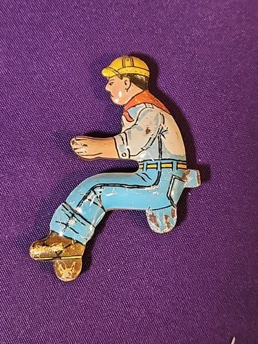 Vintage 40's Marx Tin Driver Man for Wind Up Climbing Tractors