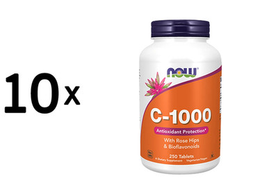 10 x Now Foods C-1000 with Rose Hips and Bioflavonoids (250 (57,73 EUR/kg)