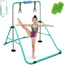 Gymnastics Bar for Kids, Adjustable Height Gymnastic Horizontal Bars, Folding Ex