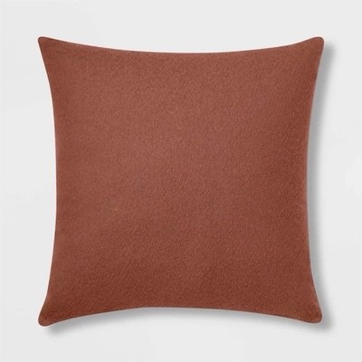 Threshold ~ Euro Boucle Color Blocked Throw Pillow 24x24 Cognac/Cream Zipper