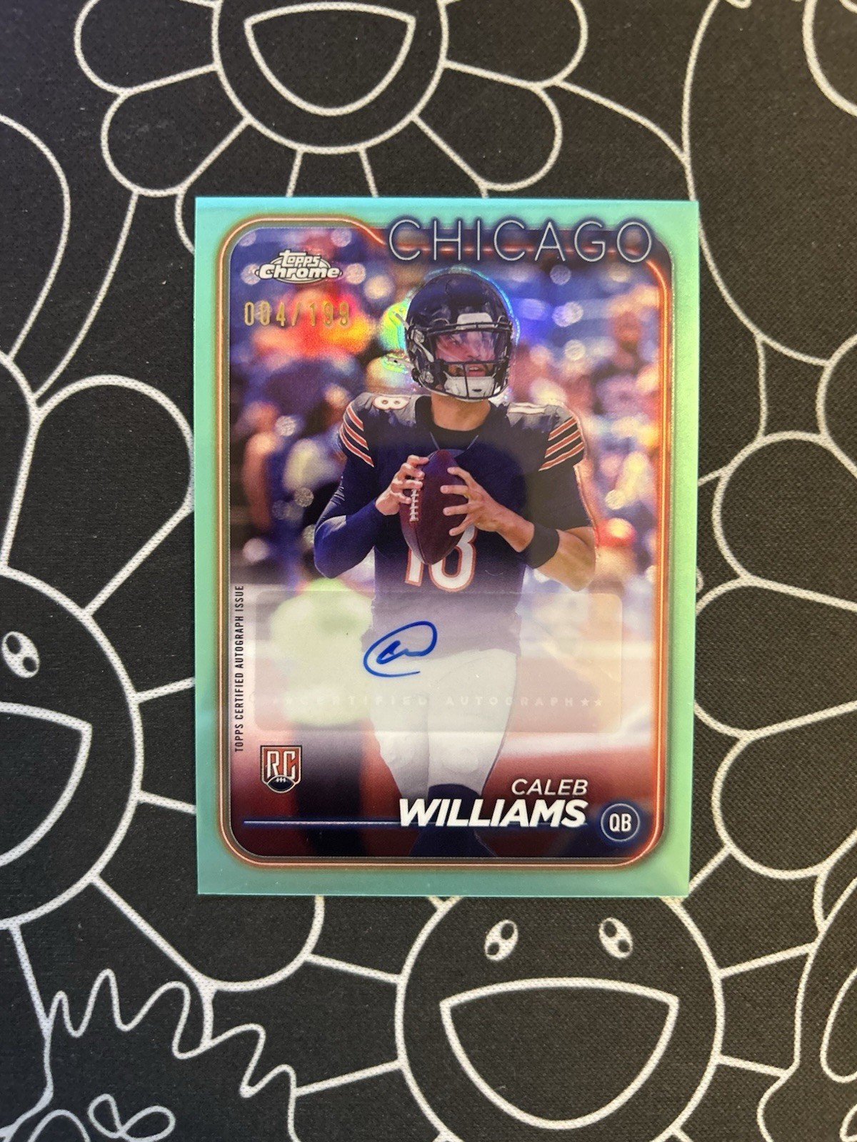 2024 Topps Chrome Rookie Auto Caleb Williams #RA-CWI Aqua Refractor /199