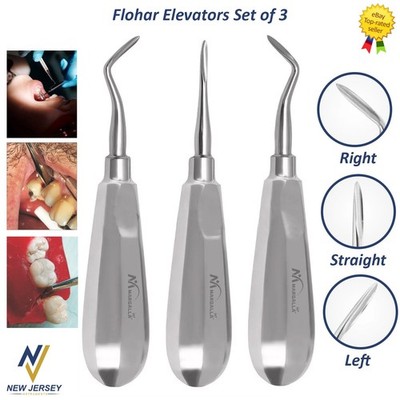Oral Surgery Root Flohar Elevators 3PCS Set Tooth Extraction Luxation Elevator C