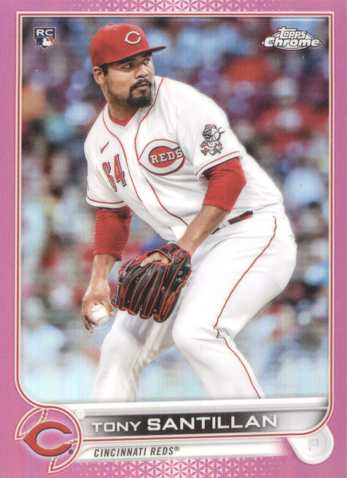 2022 Topps Chrome Pink Refractor Parallel #193 Tony Santillan Cincinnati Reds