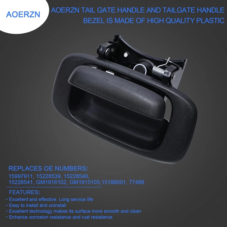 Tailgate Handle & Bezel Kit with Clips for Chevy Silverado GMC Sierra 1999–2007 - Image 4 of 4