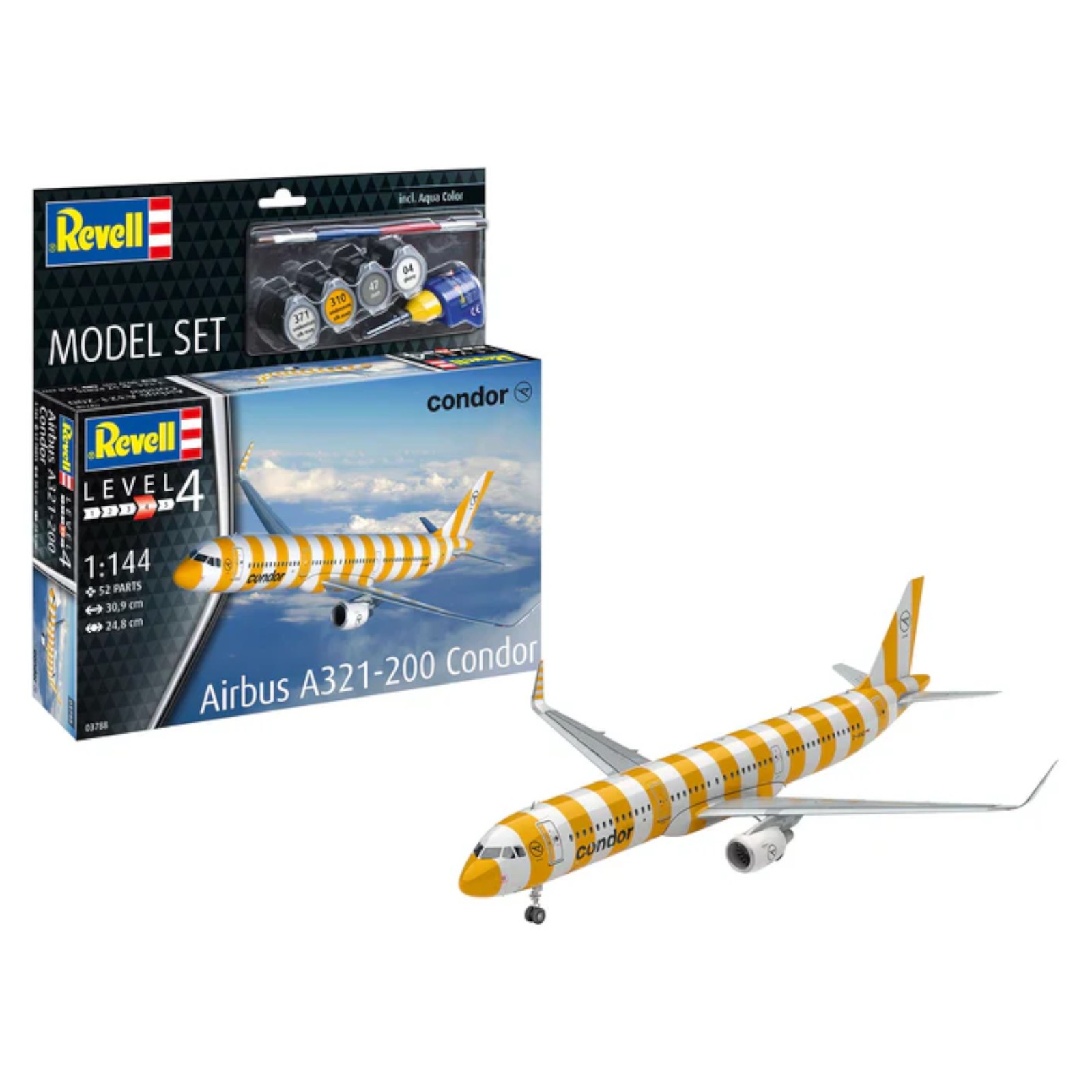 Revell Airbus A321-200 Condor Aircraft Plane Model Set Kit 63788