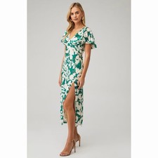 Astr The Label Florecita Floral Cream & Green Dress Size Large
