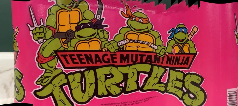 ВИНТАЖНЫЙ 1988 TMNT ПОДРОСТКОВ МУТАНТ НИНДЗЯ ЧЕРЕПАШКИ РОЗОВЫЙ ПЛАСТИКОВЫЙ ВОДЫ / НАПИТОК БУТЫЛКА - Изображение 4 из 4