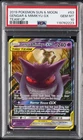 2019 POKEMON SUN & MOON TEAM UP #53 GENGAR & MIMIKYU GX PSA 10