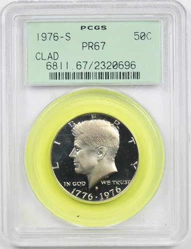 1976-S 50C PCGS/OGH MS 67 (Clad Bi-Centennial) Kennedy Half Dollar