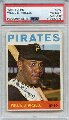 1964 Topps Willie Stargell #342 Signed PSA 4 DNA AUTO 10 HOF 