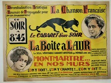 AFFICHE DE SPECTACLE ORIGINALE D’ÉPOQUE.LE CABARET SUN SOIR.LA BOITE A LAUR. 