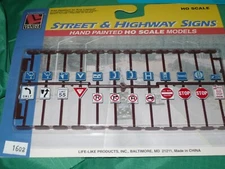 Life-Like Products HO #1602 Street & Highway Signs, Unlit, details below