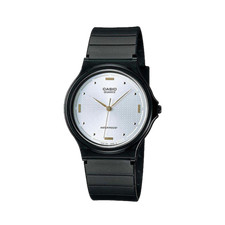 Casio MQ-76-7A1 Watch Black Resin Classic Silvertone Dial Analog Casual Quartz