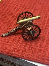 Vintage Brass  Cast Iron, Model Cannon. 5 1/2 Inches Long Highly Detailed