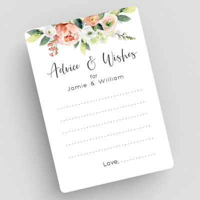 Advice and Wishes for the Bride and Groom Personalized 