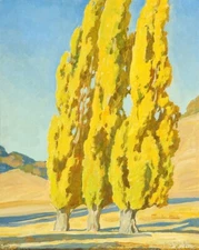 Maynard Dixon - Autumn Poplars - 1932 Golden Landscape Study - Fine Art Print