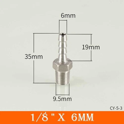 Stainless Male Thread Pipe Fitting x Barb Hose Tail Connector BSP 1/8" to 4" - Bild 4 von 86