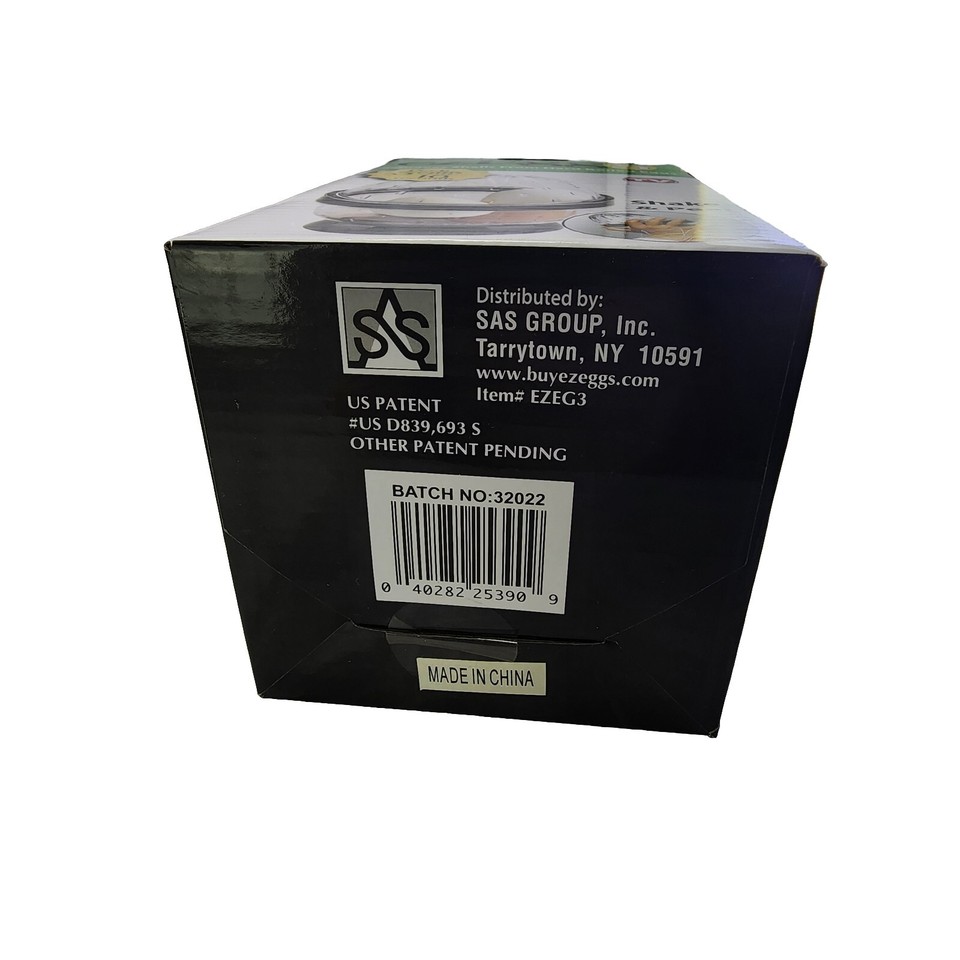 EZ Eggs Hard Boiled Egg Peeler 3 Egg Peeler As Seen On TV New 2020