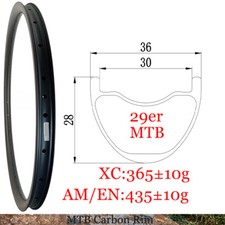 Cerchi in fibra di carbonio 29er XC AM mountain bike tubeless 36X28mm 24 28 32 36fori