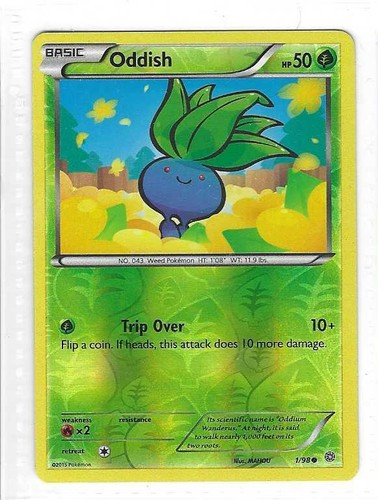 Pokemon --- ODDISH --- XY Ancient Origins! REVERSE HOLO! MINT! 1/98   *FRESH* - Picture 1 of 3