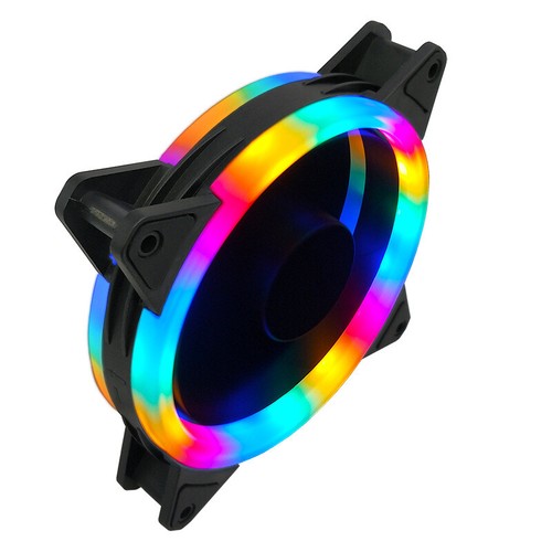 120mm PC Case Fan RGB LED Computer Cooling 4pin/3pin PWM Double Diaphragm - Photo 15/18