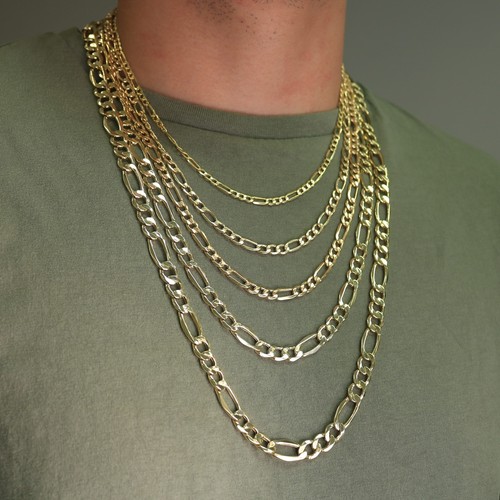 10K Real Yellow Gold 2mm-9mm Figaro Chain Link Pendant Necklace Bracelet 7"- 30" - 第 8/108 張圖片