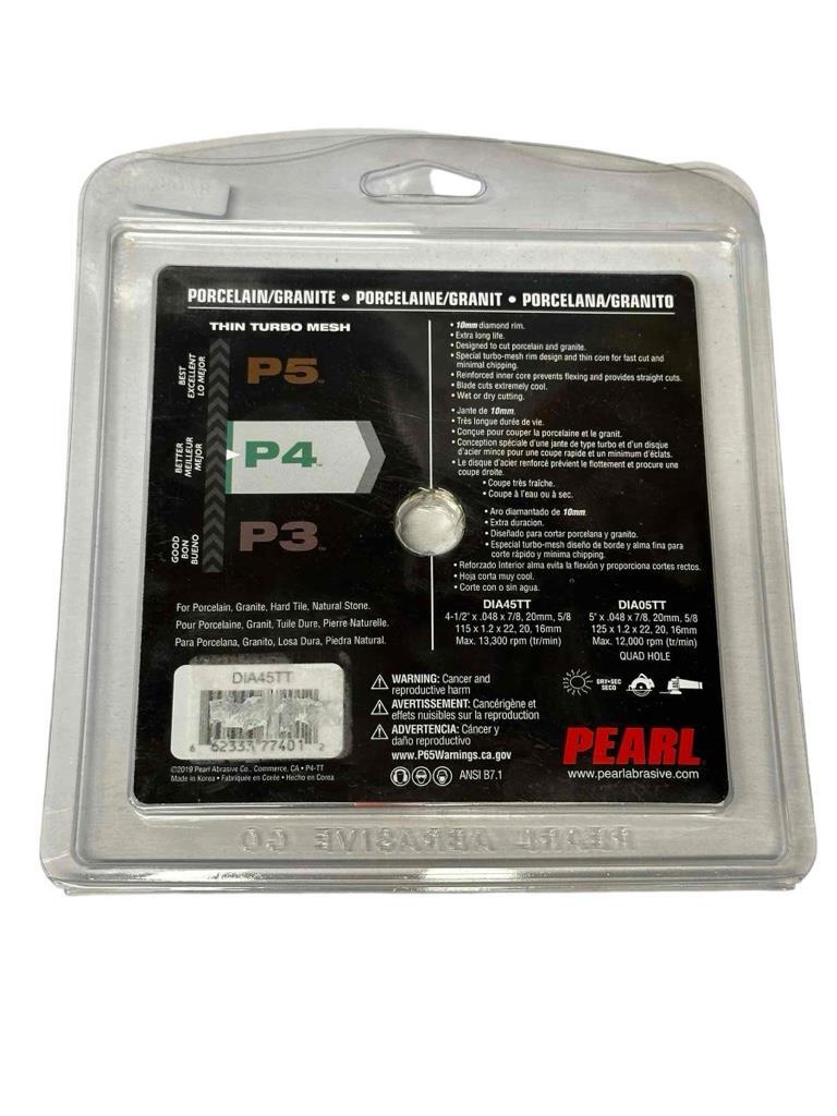 Pearl Abrasive - P4 Meules à boisseau à boutons pour le béton et la pierre naturelle. 3 boutons 4