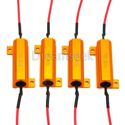 DREAMSEEK 4X 50W 6ohm LOAD RESISTOR FIX LED LIGHT BULB ERROR FAST HYPER FLASH TURN SIGNAL