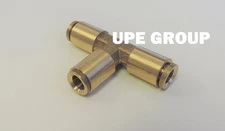 New Push In to Quick Connect BRASS TEE UNION 1/4" Tubing Tube T