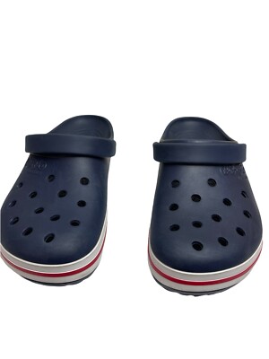Jibbitz by Crocs Kilby  Blue White Red  Stripe Clogs Men's 10 Women's 12