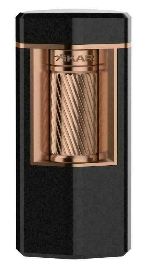 XIKAR MERIDIAN TRIPLE SOFT FLAME CIGAR LIGHTER BLACK & ROSEGOLD $150 MSRP NEW