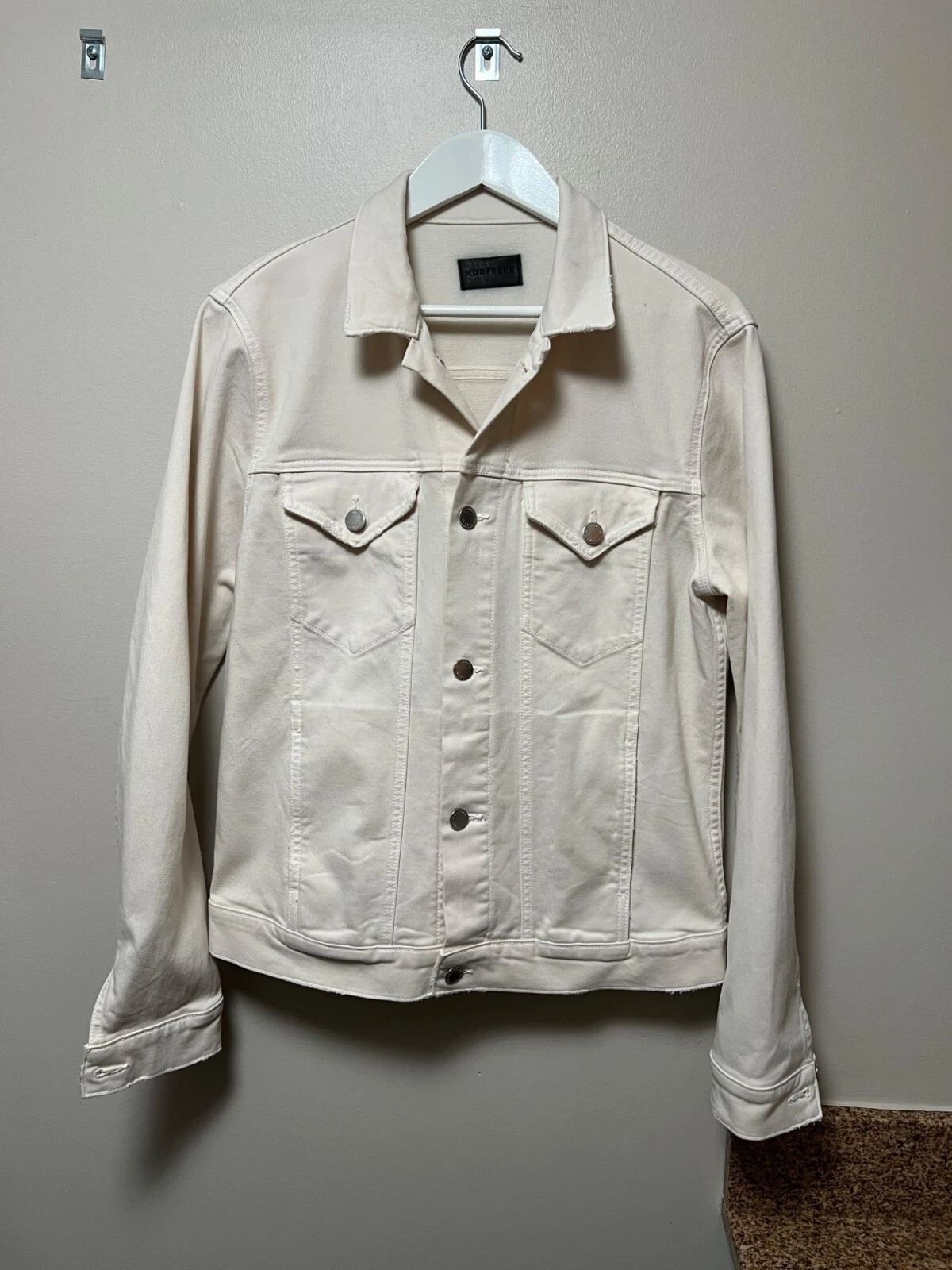 Monfrere Dean Denim Jacket Dist Vin Blanc Cream Japanese Denim 909D24102 Mens - product detail image 2